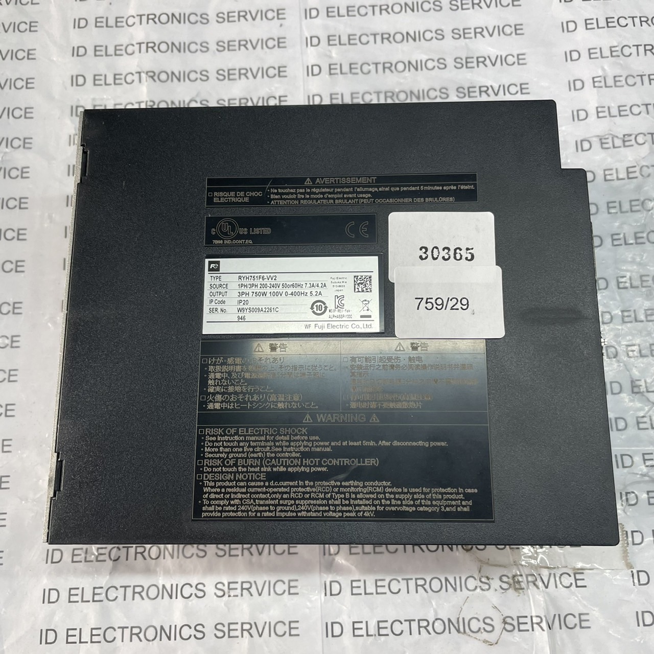 SERVO DRIVE " FUJI " MODEL : RYC751C3-VVT2