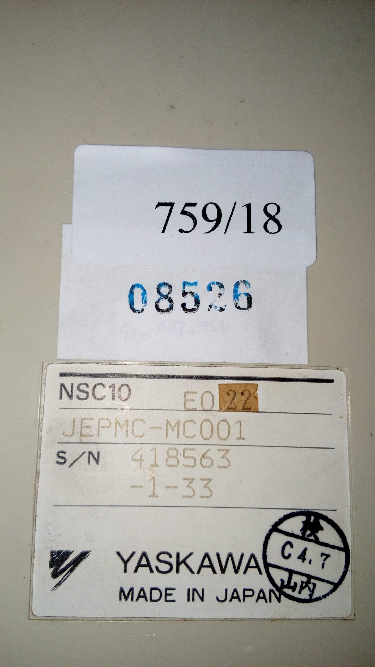 PLC " YASKAWA " MODEL : JEPMC-MC001