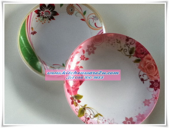 P05897 จานกลมเมลามีน 6 นิ้ว พิมพ์ลาย (ราคาส่งต่อ 1 โหล: 12 ใบ คลิ๊กที่สินค้าเพื่อดูรายละเอียด)