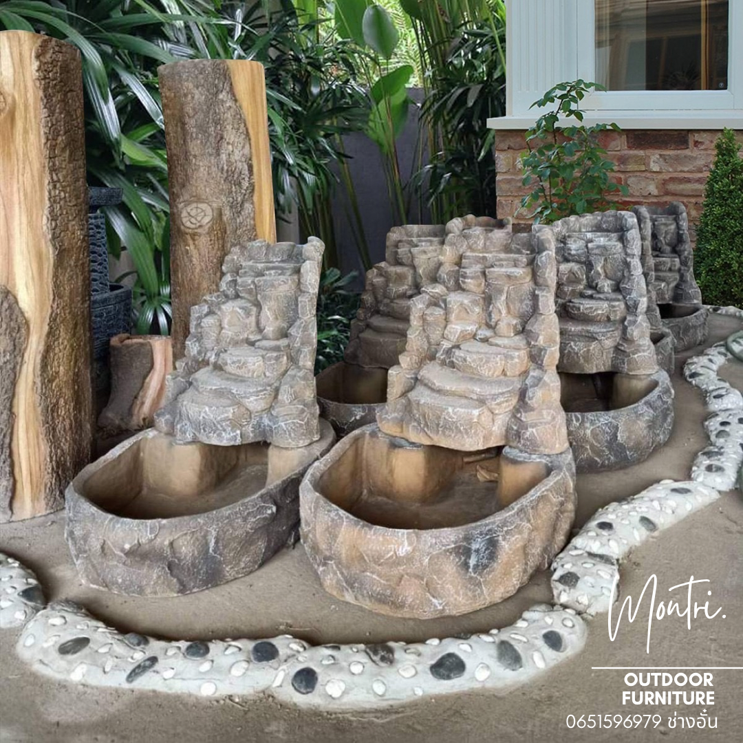 น้ำตกแต่งสวน น้ำตกฮวงจุ้ย น้ำตกหิน น้ำตกตั้งพื้น งาน DIY น้ำตกฮวงจุ้ย รุ่น Stone ส่งฟรีทั่วไทยพร้อมติดตั้ง