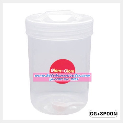 P05174 ขวดโหลขาว GlomGlom ฝาหมุน พร้อมช้อน+หูจับบน จุ 1.5 ลิตร 881 ราคาส่งต่อ 1 โหล : 12 ใบ (คลิ๊กที่สินค้าเพื่อดูรายละเอียด)