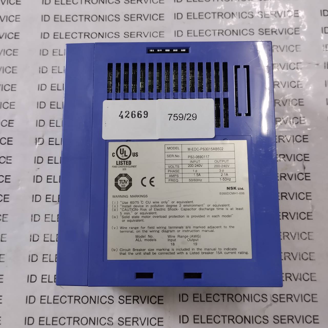 SERVO DRIVE " NSK " MODEL : M-EDC-PS3015AB502-B