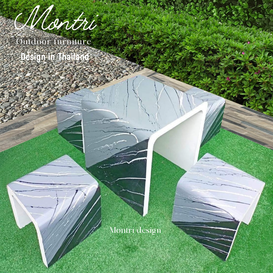 เก้าอี้ปูนซีเมนต์สไตล์ลอฟท์ รุ่น Loft mini สี ทรูโทนเทาสลัดดำ โต๊ะปุนสไตล์ลอฟท์