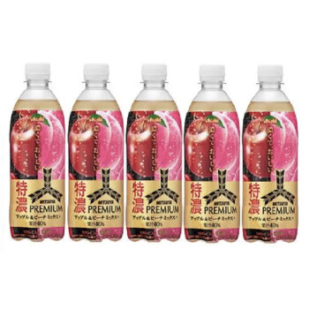 Asahi mitsuya premium apple and peach น้ำแอปเปิ้ลและพีช 500 ml.