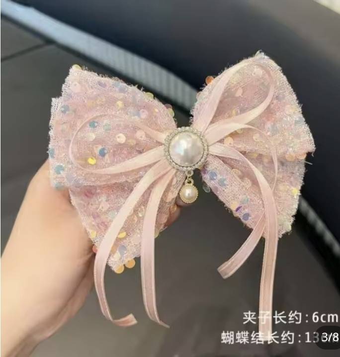 💗 มาหยากิ๊ฟช้อป 💗 กิ๊บติดผมโบว์มงกุฎเจ้าหญิง สีหวานสดใส แฟชั่นประดับผมเด็กหญิง ขนาดกิ๊บ 4.5 ซ.ม. โบว์กว้าง 12 ซ.ม.