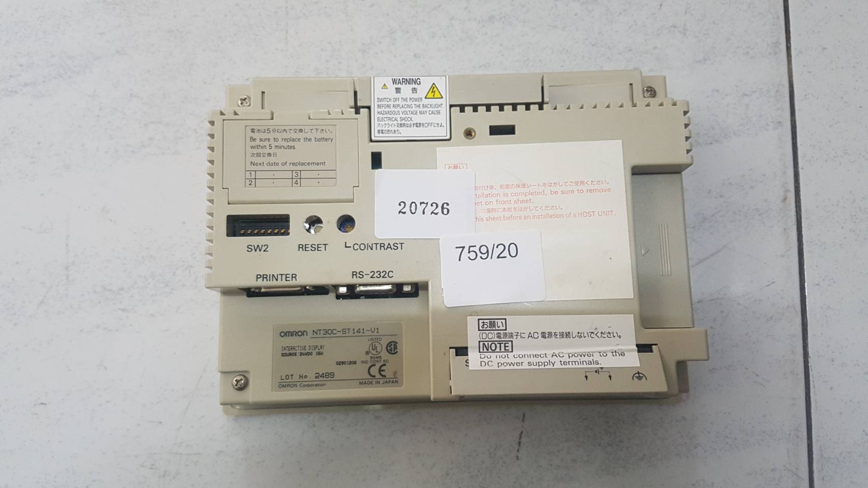 LCD TOUCH SCREEN " OMRON " MODEL : NT30C-ST141-V1