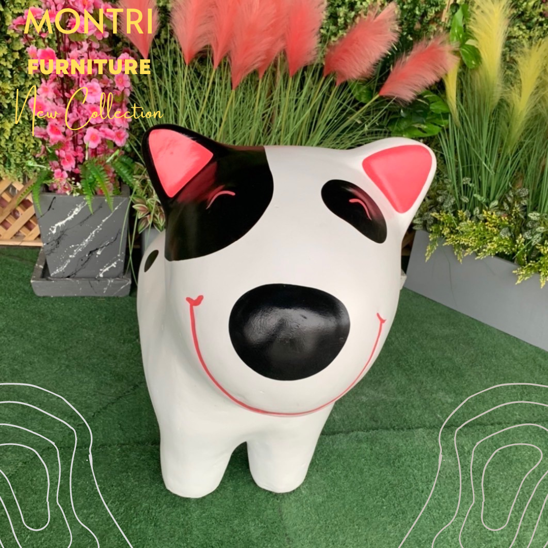 เก้าอี้ปูนรูปน้องหมา สุดน่ารัก เก้าอี้รูปสุนัข เก้าอี้ปูนปั้นรูปสุนัข ม้านั่งสนามในสวน