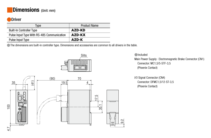 αSTEP Battery-Free Built-In Absolute Encoder AZM26AK+AZD-KD+CC030VZ2F2