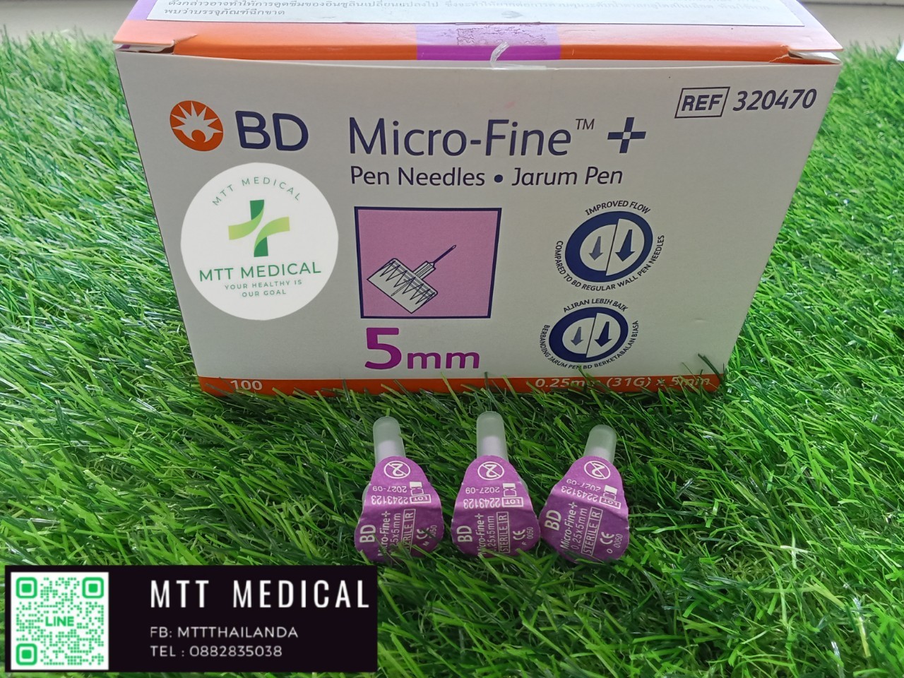 หัวเข็มปากกาอินซูลิน BD Micro Fine Pen Needles ขนาด 5 mm.*0.25 mm (31G)(10 pcs)
