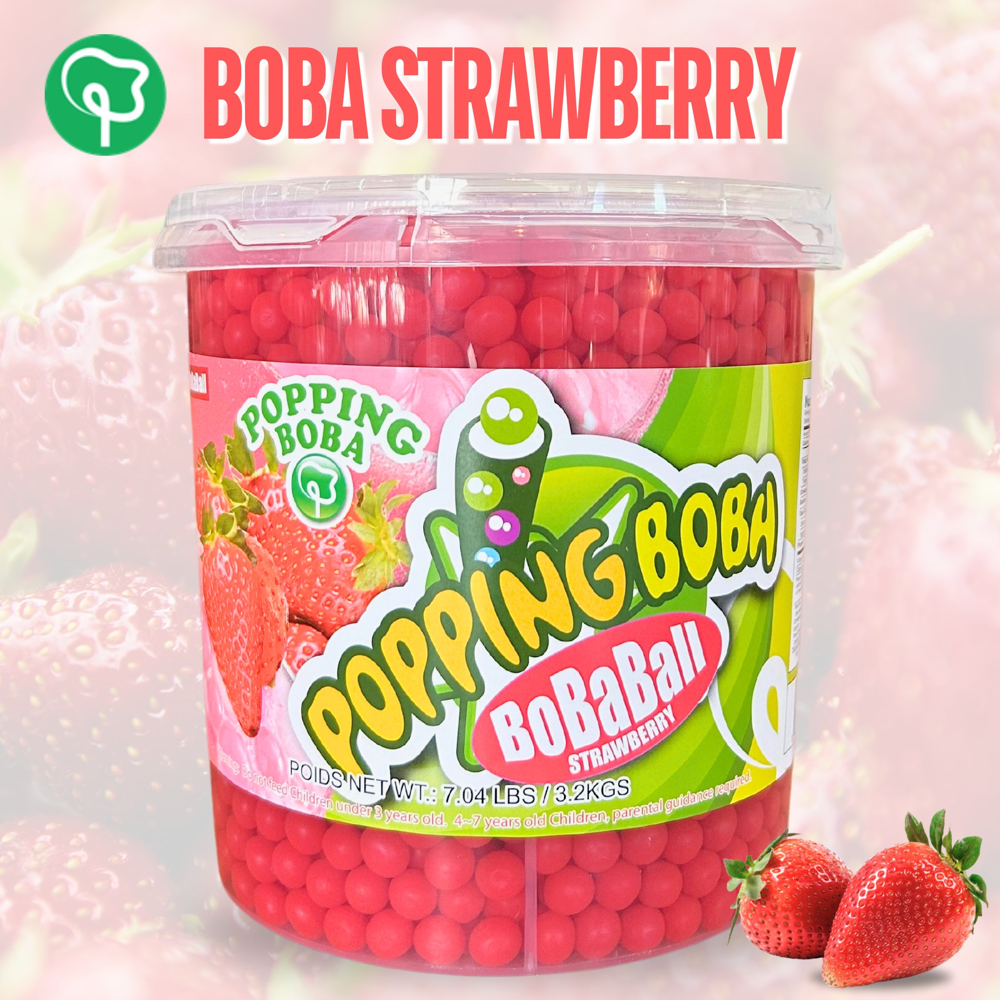 มุกป๊อป สตรอเบอร์รี่ Popping boba strawberry Possmei 3.2 kg