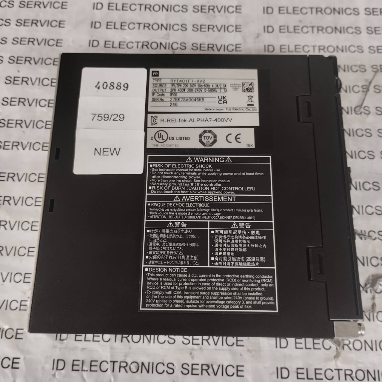 SERVO DRIVE " FUJI " MODEL : RYT401F7-VV2