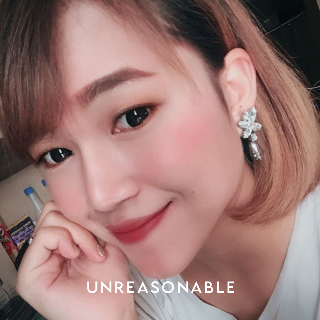 ต่างหู Drop สี Smokey ต่างหูคลิป ต่างหูก้านเงินแท้ น้ำหนักเบา สวยใส่สบาย UA0442-01 Unreasonable Accessories