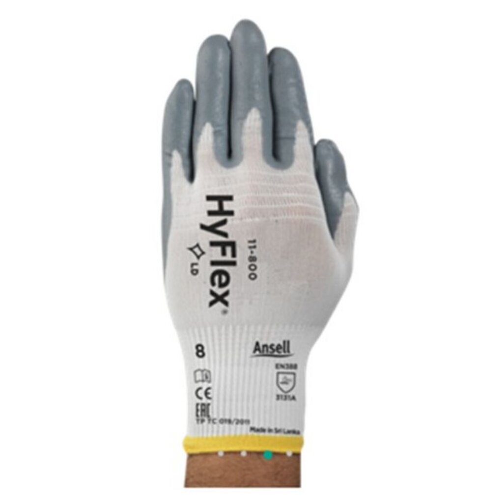 Ansell-Hyflex(11-800) ถุงมือผ้าเคลือบโฟมไนไตร