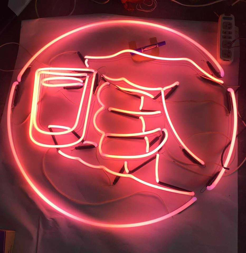 #ป้ายนีออนดัดหลอดแก้ววินเทจ