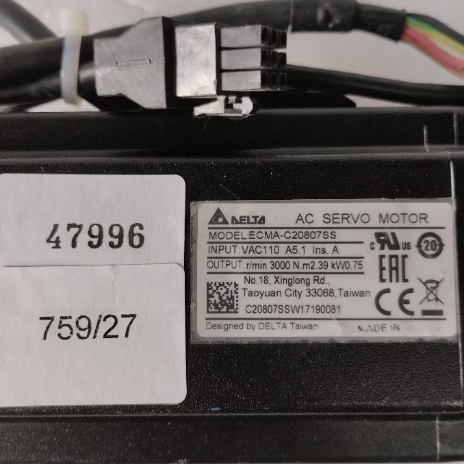 SERVO MOTOR " DELTA " MODEL : ECMA-C20807SS