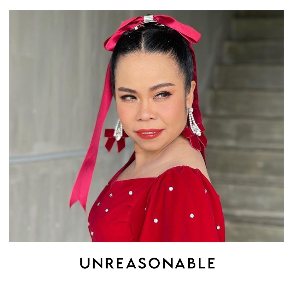 ต่างหูโบว์ สีแดง ต่างหูคลิป ต่างหูก้านเงินแท้ น้ำหนักเบา สวยใส่สบาย UA0482-01 Unreasonable Accessories