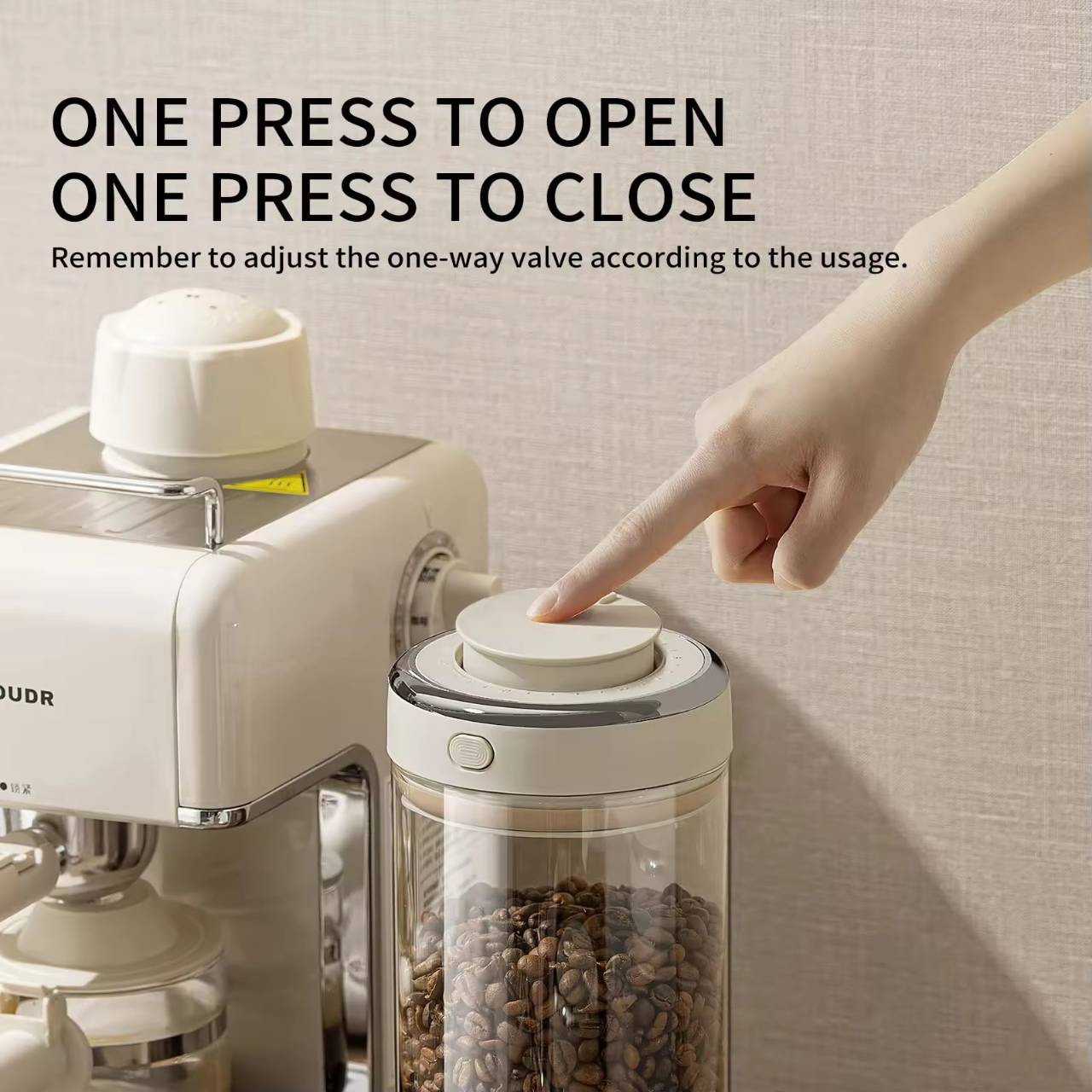 โหลแก้วสูญญากาศใช้งานได้อย่างมีคุณภาพ ตัวจริงเรื่องการเก็บสุญญากาศ ออกแบบมาสำหรับเก็บกาแฟโดยเฉพาะ