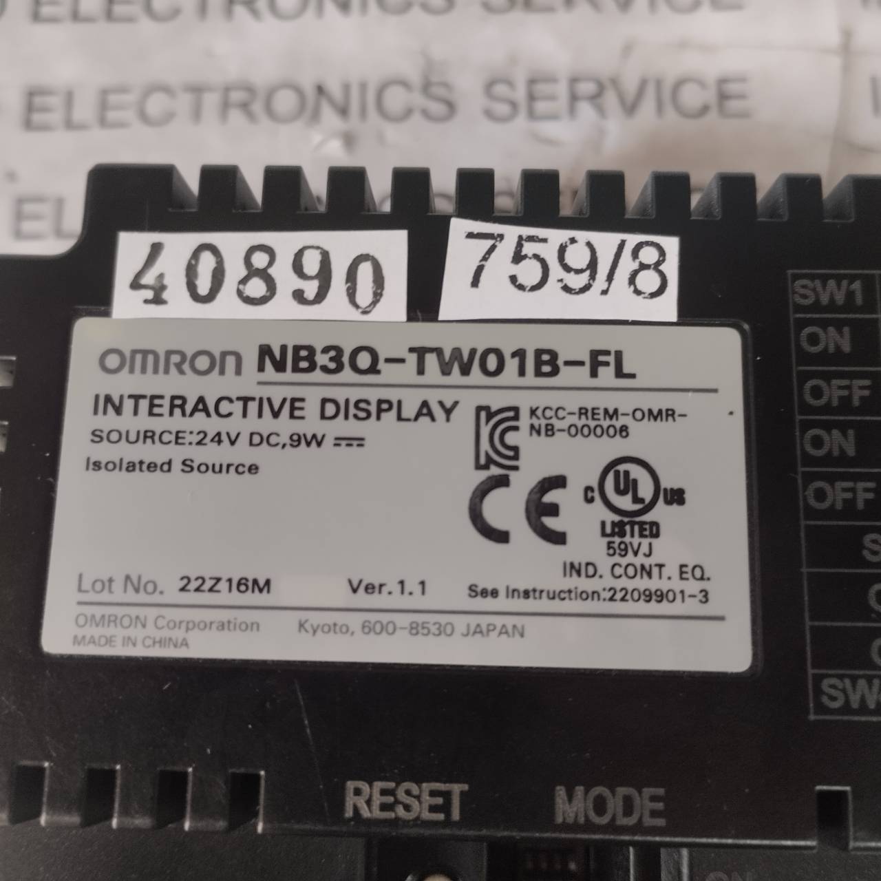 LCD TOUCH SCREEN " OMRON " MODEL : NB3Q-TW01B-FL