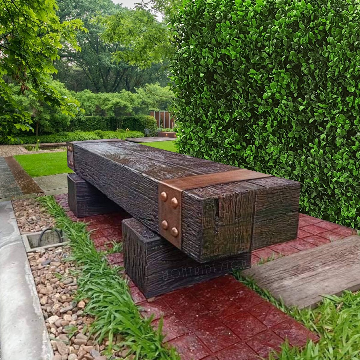 เก้าอี้สนาม ม้านั่งสนามในสวน เก้าอี้แต่งสวน รุ่น เนเจอร์03 ยาว 180 cm.