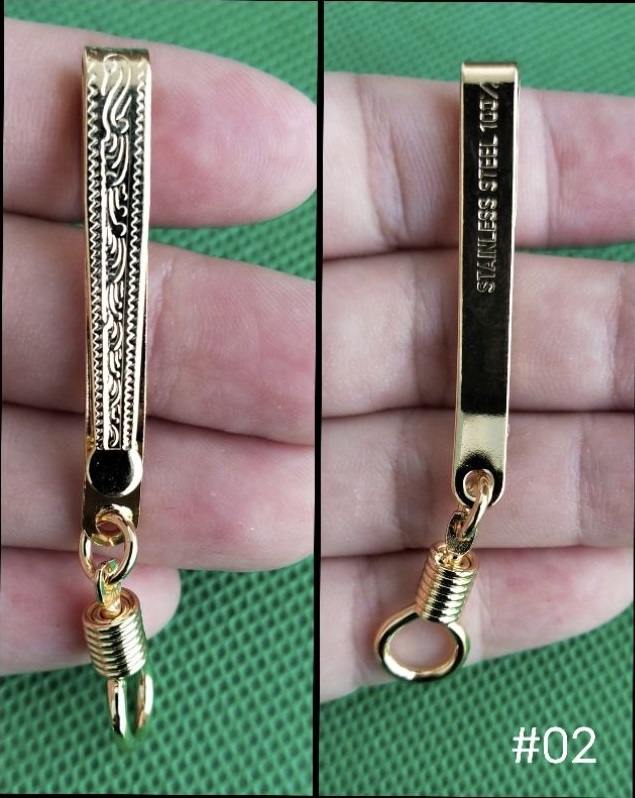 แหนบห้อยพระ < สแตนเลสแท้ สีทอง 1ชิ้น > แข็งแรง ทนทาน