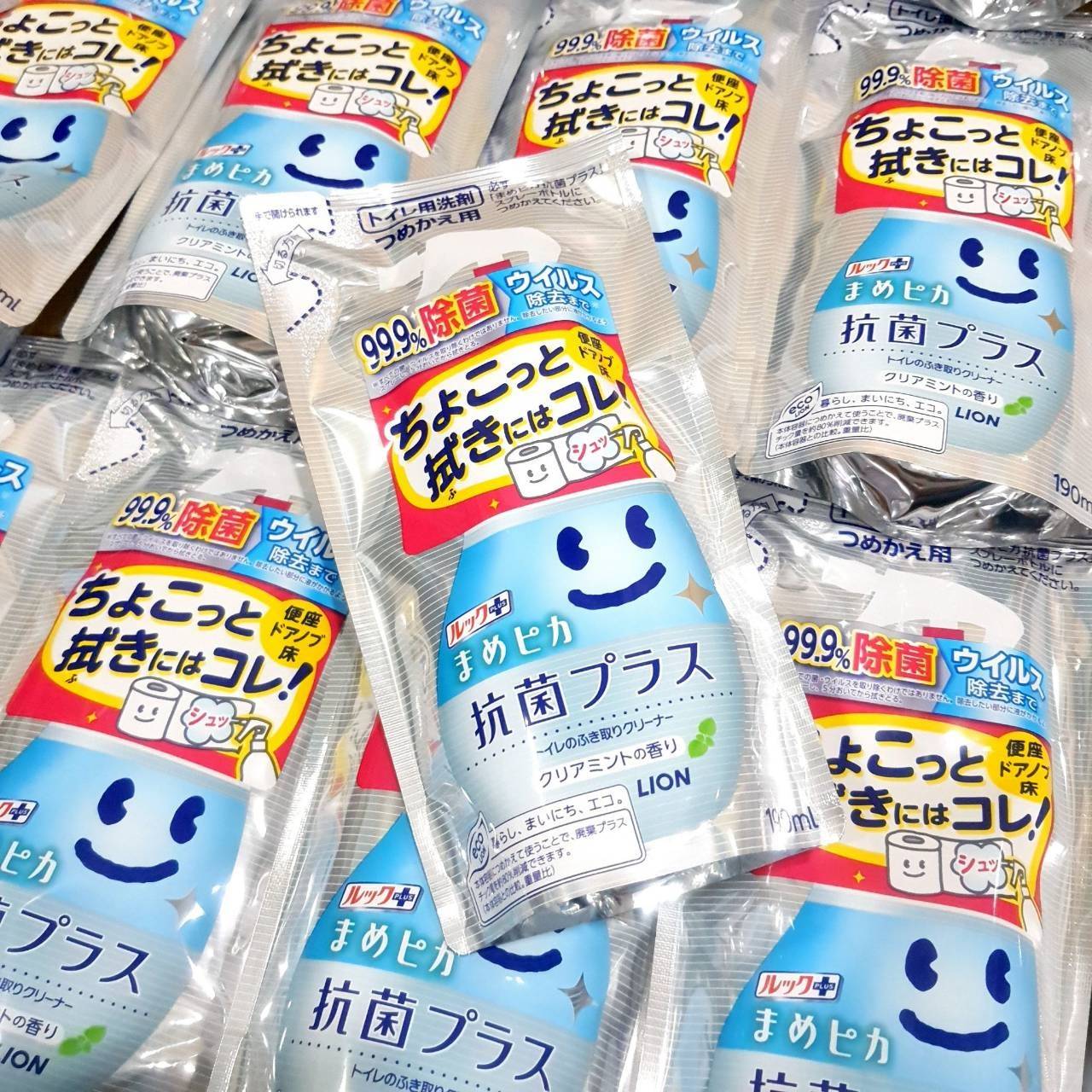 น้ำยาโฟมทำความสะอาดสุขภัณฑ์ก่อนใช้งาน Lion mamepika antibacteria