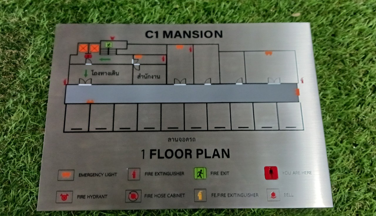 ป้ายกัดกรด เเผนผัง ขนาด A4
