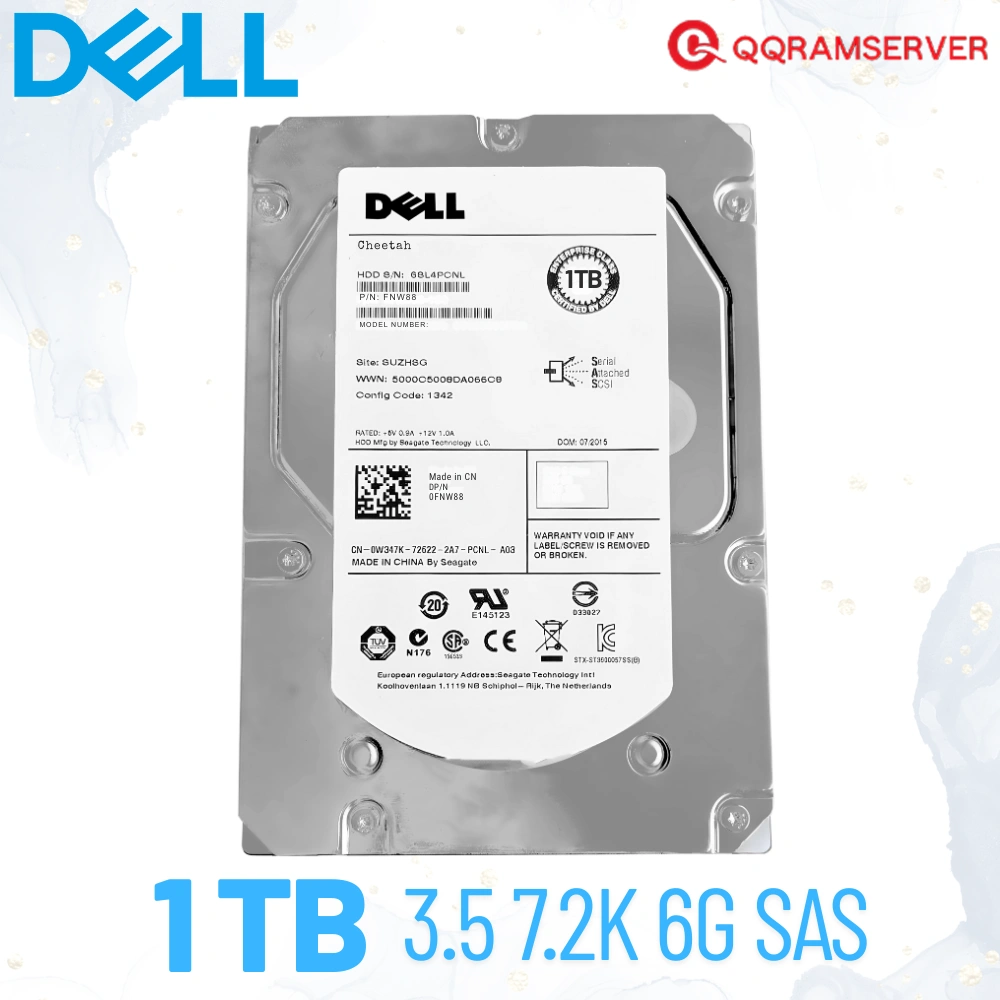 Dell HDD Server 1TB SAS 6Gbps 7.2K FNW88 Harddisk Server