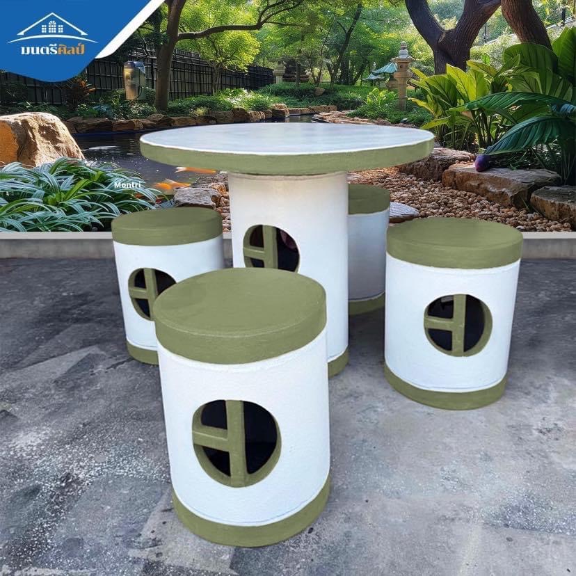 ชุดโต๊ะสนาม เซนโมจิ 4 ที่นั่ง สไตล์ญี่ปุ่น