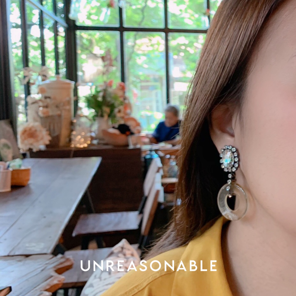 ต่างหู Drop Nude ต่างหูคลิป ต่างหูก้านเงินแท้ น้ำหนักเบา สวยใส่สบาย UA0652-01 Unreasonable Accessories