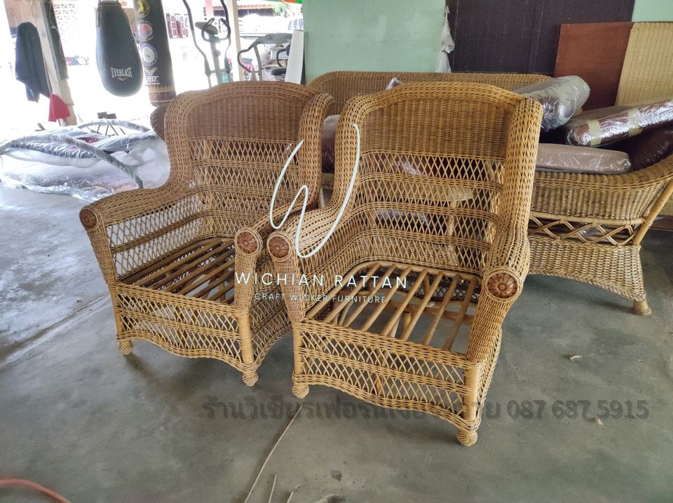 ชุดรับแขกหวายแท้