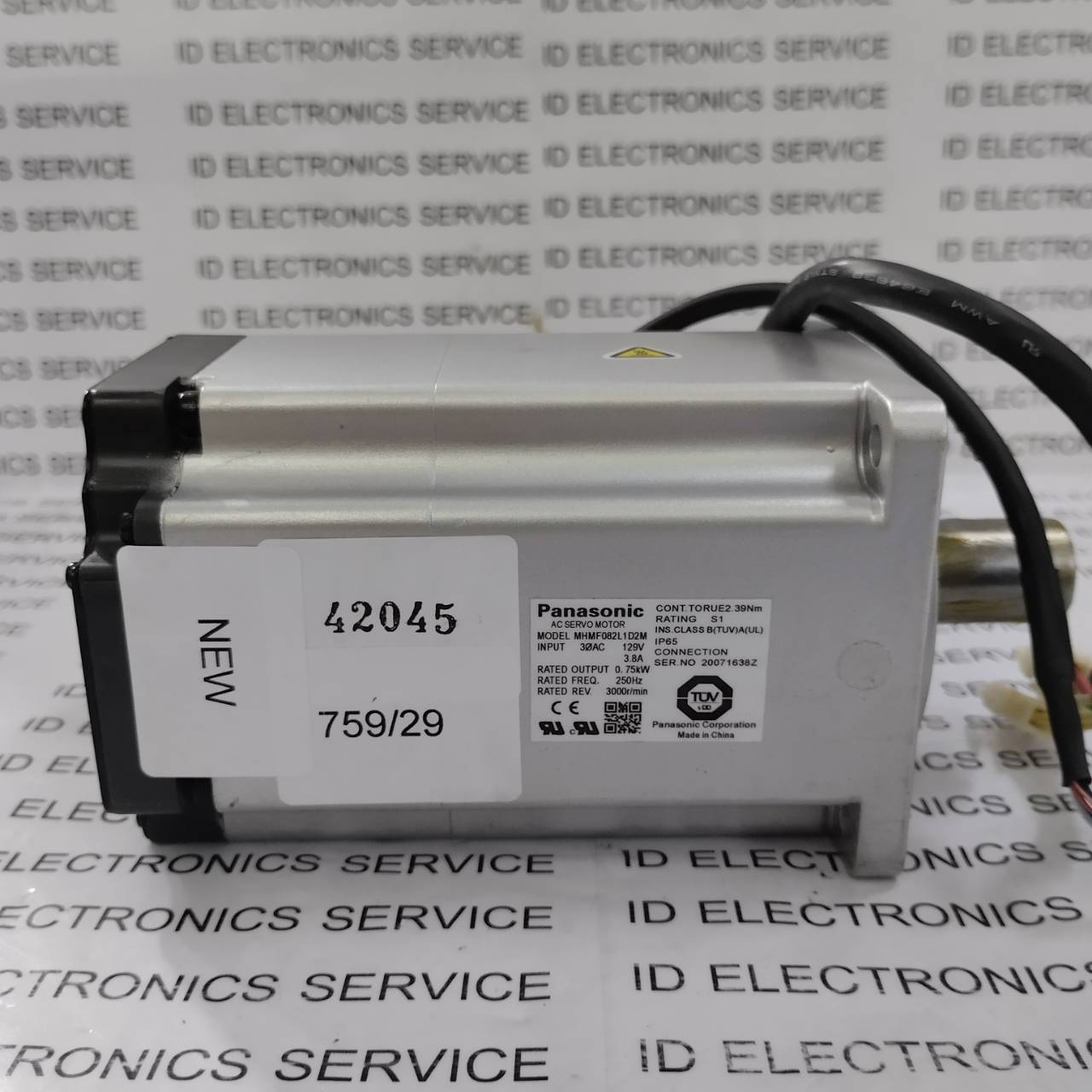 SERVO MOTOR " PANASONIC " MODEL : MHMF082L1D2M
