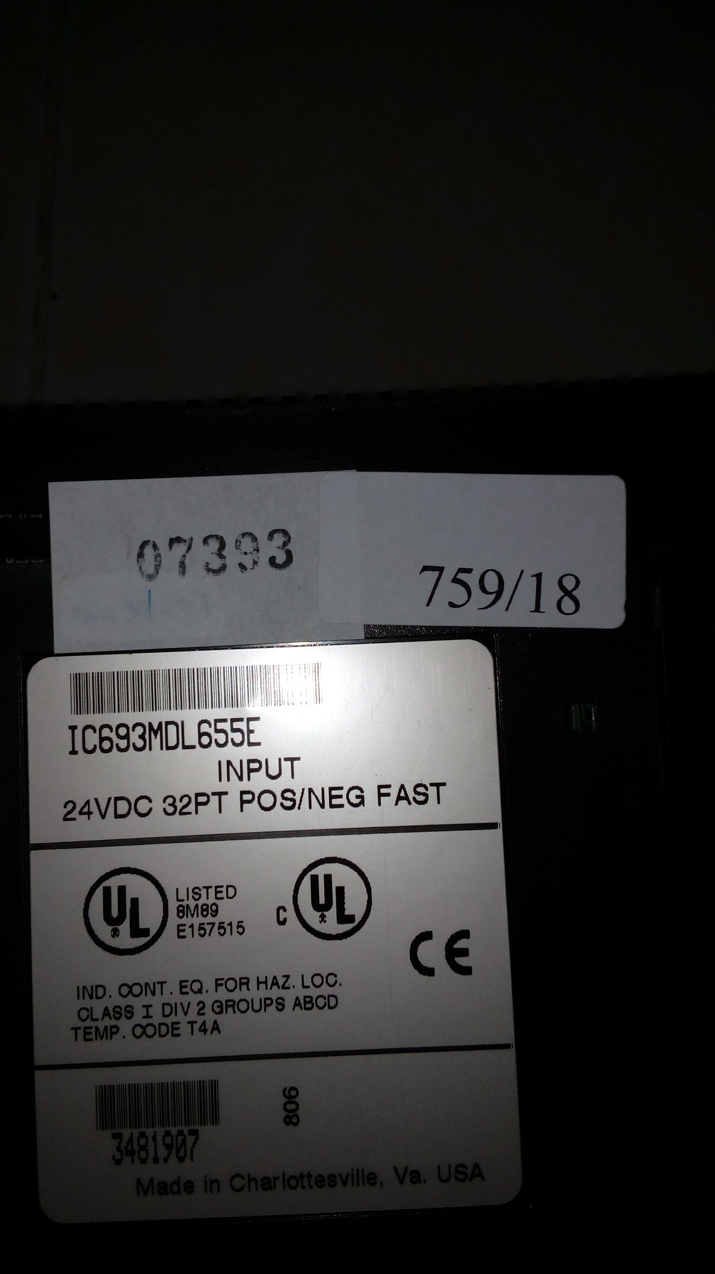PLC " GE FANUC " MODEL : IC693MDL655E