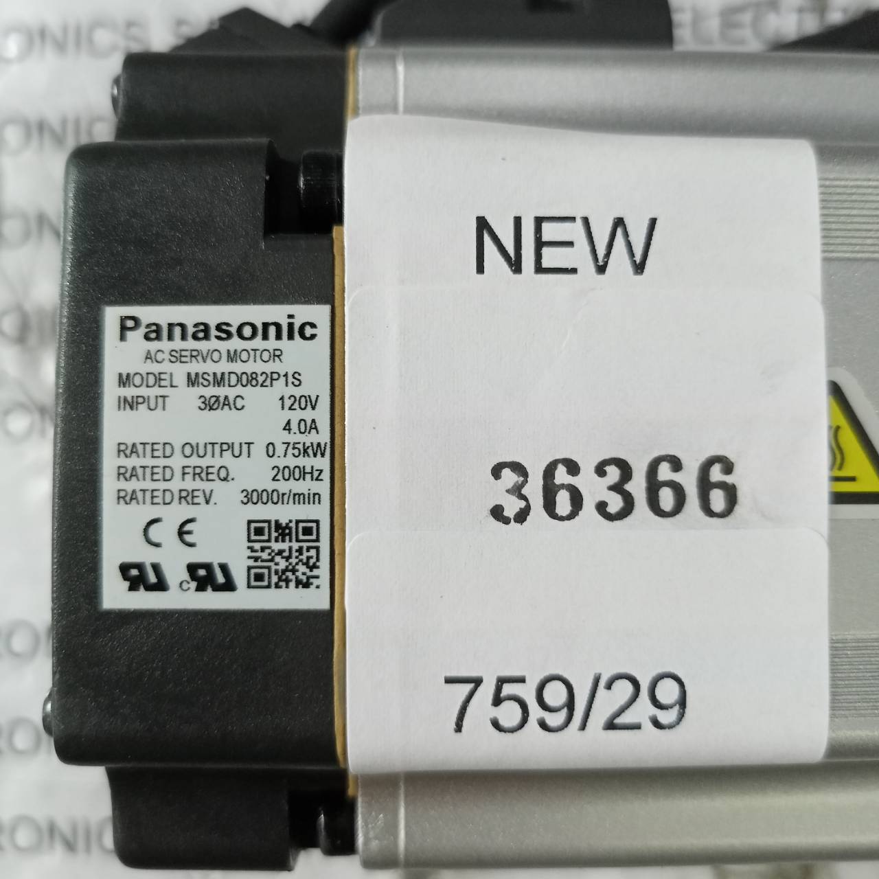 SERVO MOTOR " PANASONIC " MODEL : MSMD082P1S