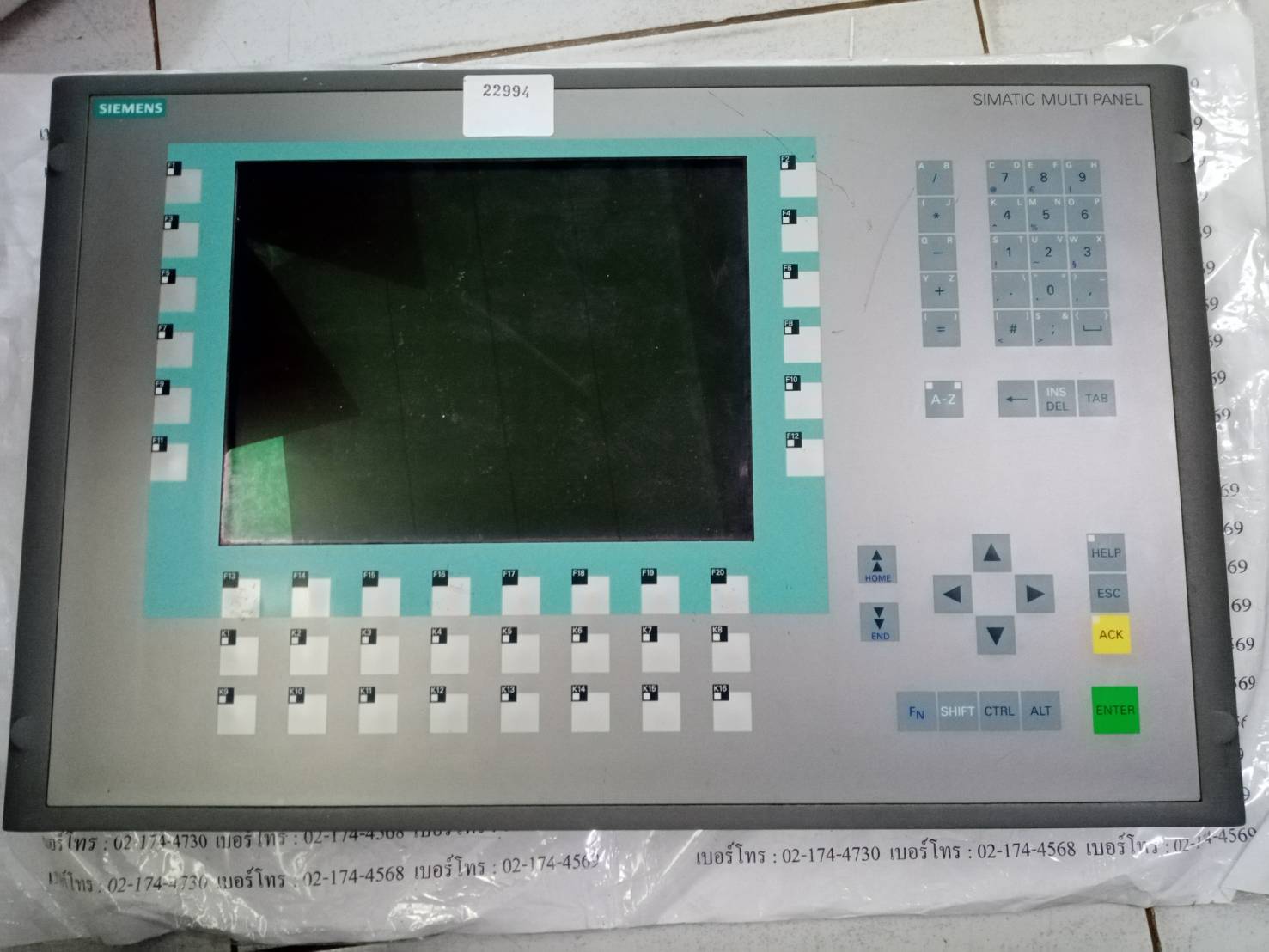 จำหน่าย 6AV6 643-0DD01-1AX1 (MP277 10 "KEY") HMI "SIEMENS"