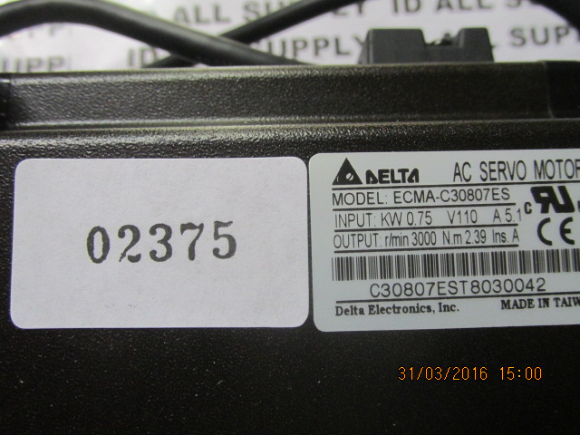 SERVO MOTOR " DELTA " MODEL : ECMA-C30807ES