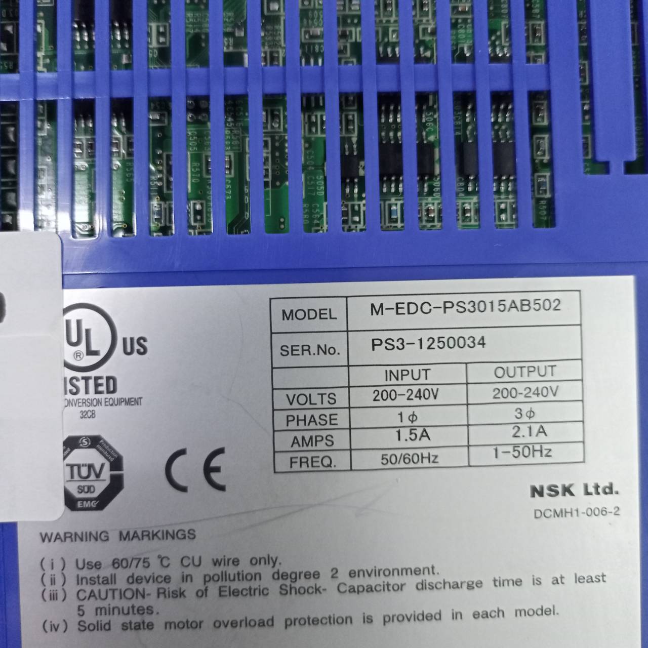 SERVO DRIVE " NSK " MODEL : M-EDC-PS3015AB502
