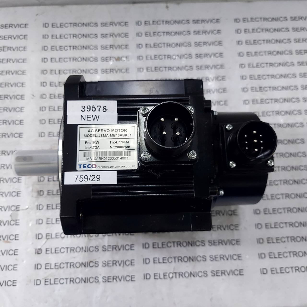 SERVO MOTOR " TECO " MODEL : JSMA-MB10ABK01