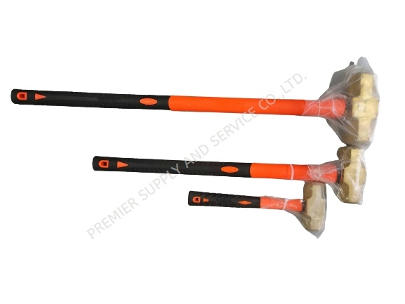 Non Spark Brass Hammer 8 Lbs, Fiberglass handle