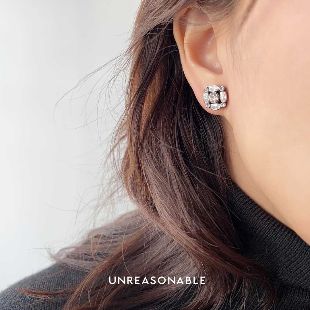 ต่างหู Style Minimal ต่างหูคลิป ต่างหูก้านเงินแท้ น้ำหนักเบา UA0842-01 Unreasonable Accessories