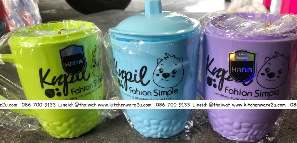 P06506 ถ้วยหู ลายการ์ตูน (ราคาส่งต่อ 1 โหล: 12 ชุด)