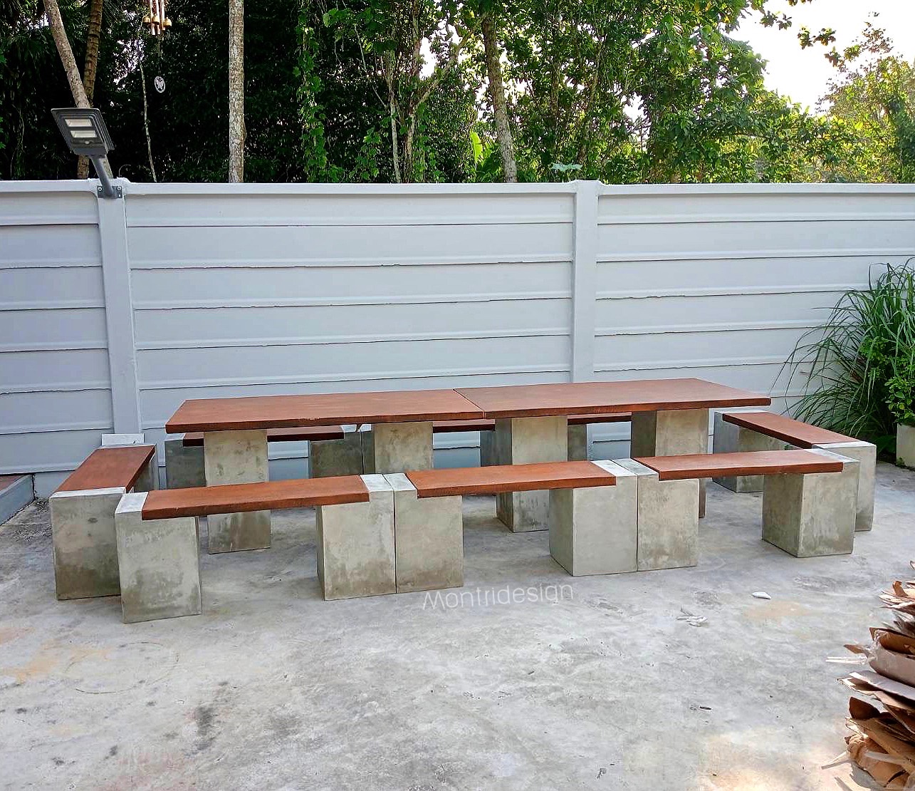 ชุดโต๊ะสนามโมเดิร์น 16 ที่นั่ง รุ่น AB12 ชุดโต๊ะ Outdoor furniture เข้าได้กับบ้านทุกสไตล์ คุณภาพยืน 1