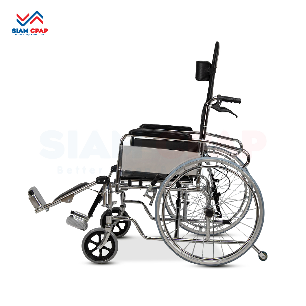 รถเข็นแมนนวล รุ่นพนักพิงสูง ปรับเอนนอน ปรับเหยียดขา ( Strong Manual High Back ) รับประกัน 1 ปี