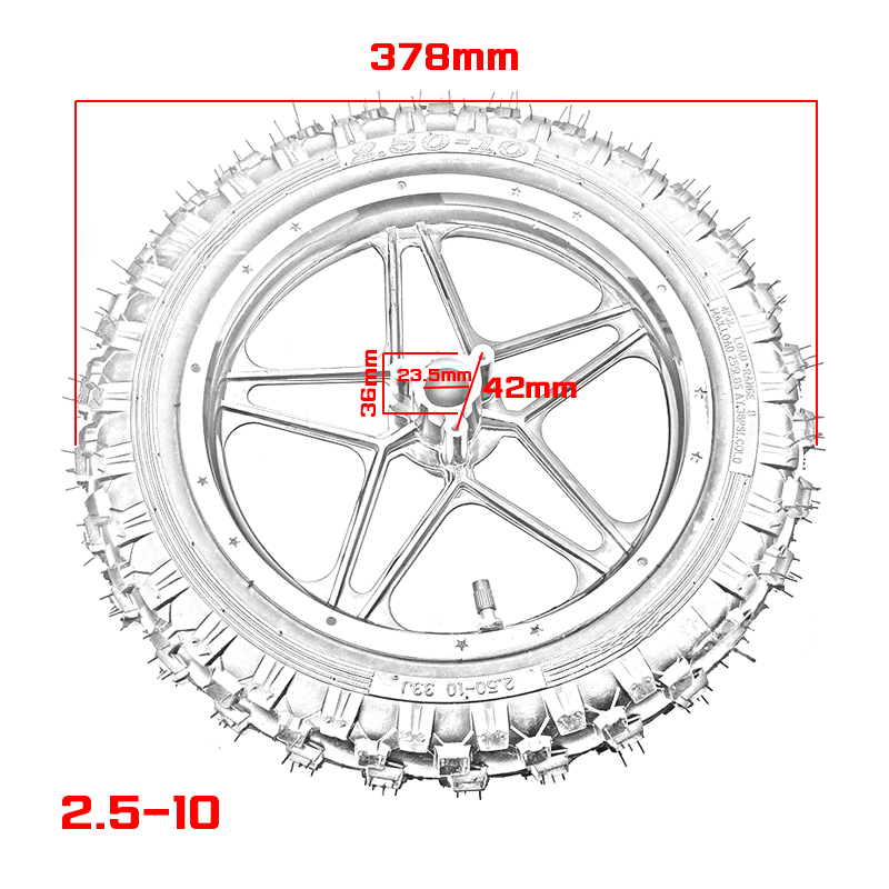 ล้ออลูมิเนียม Aluminum wheel 2.5-10 For47cc 49cc electric scooters, e-Bike, mini pocket bike, mini Pit dirt bike MOTOZONE-X(โมโตโซน-เอ็กซ์) Part/อะไหล่/อุปกรณ์เสริม