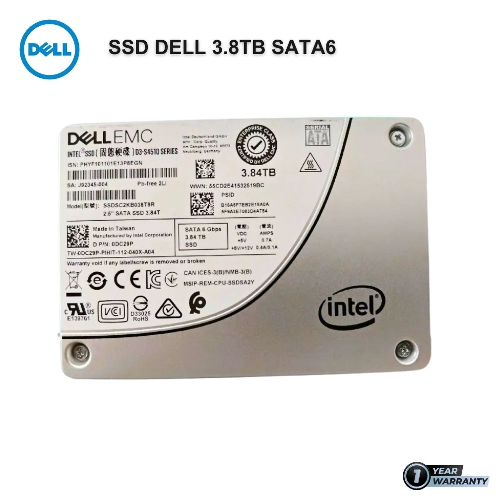 SSD Dell 3.8TB SATA6 2.5" สำหรับ Dell Power Edge R740