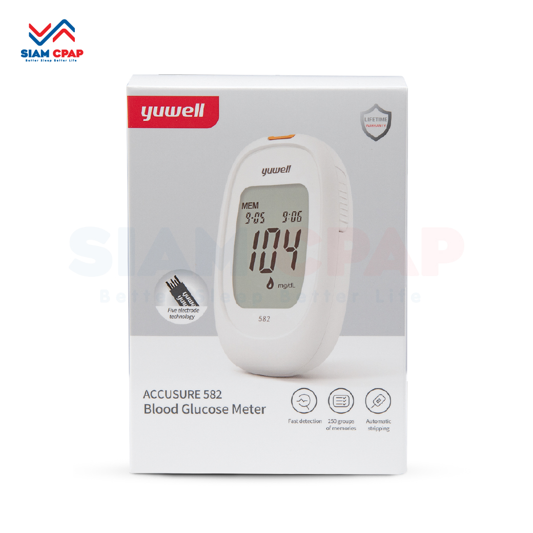 เครื่องตรวจวัดระดับน้ำตาลในเลือด YUWELL Blood Glucose Monitoring System รุ่น 582 ประศูนย์ไทยตลอดอายุการใช้งาน