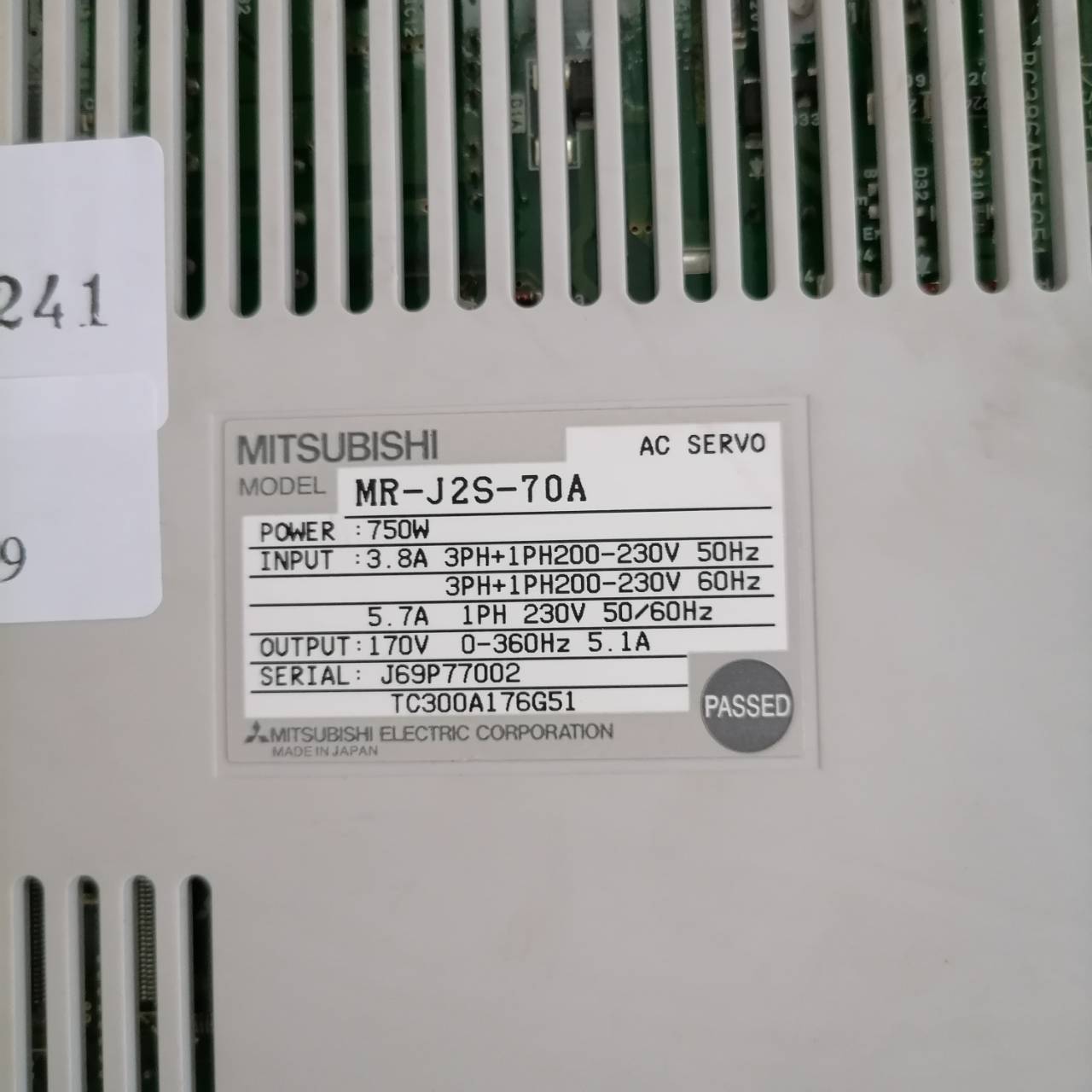 จำหน่าย ซ่อม SERVO DRIVE MITSUBISHI MR-J2S-70A