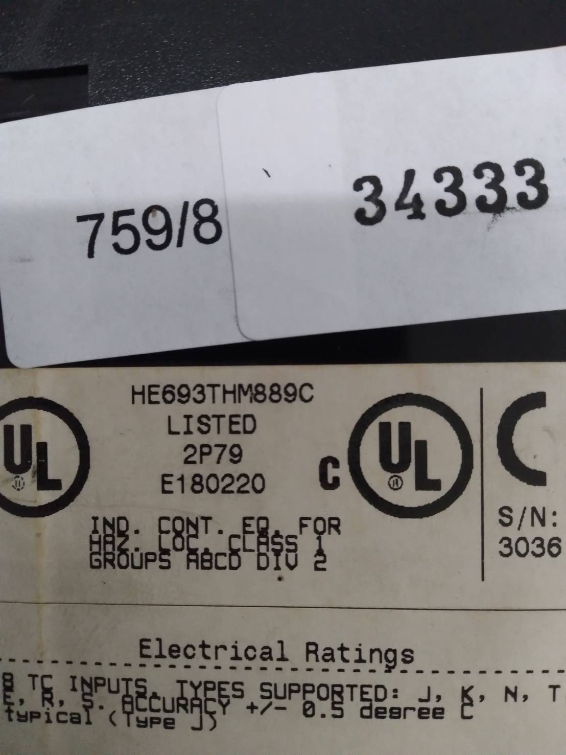 PLC " GE FANUC " MODEL : HE693THM889C