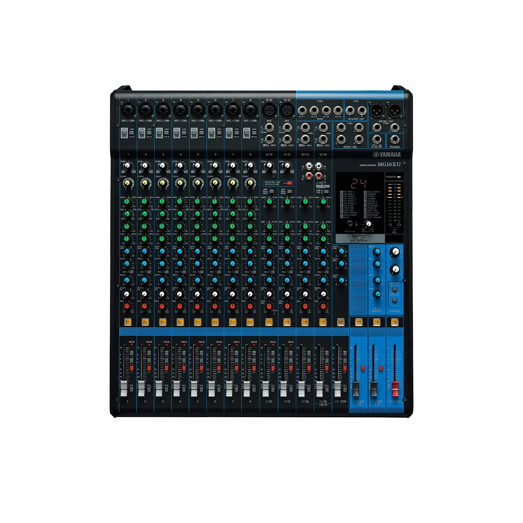 YAMAHA MG16XU 16 Ch. Mixing Console: Max. 10 Mic / 16 Line Inputs