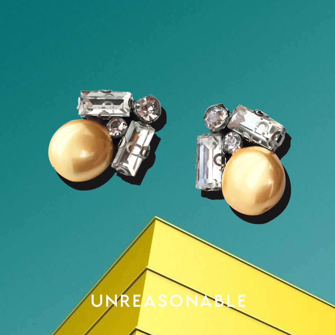 ต่างหู สีส้ม ต่างหูคลิป ต่างหูก้านเงินแท้ น้ำหนักเบา สวยใส่สบาย UA0678-01 Unreasonable Accessories