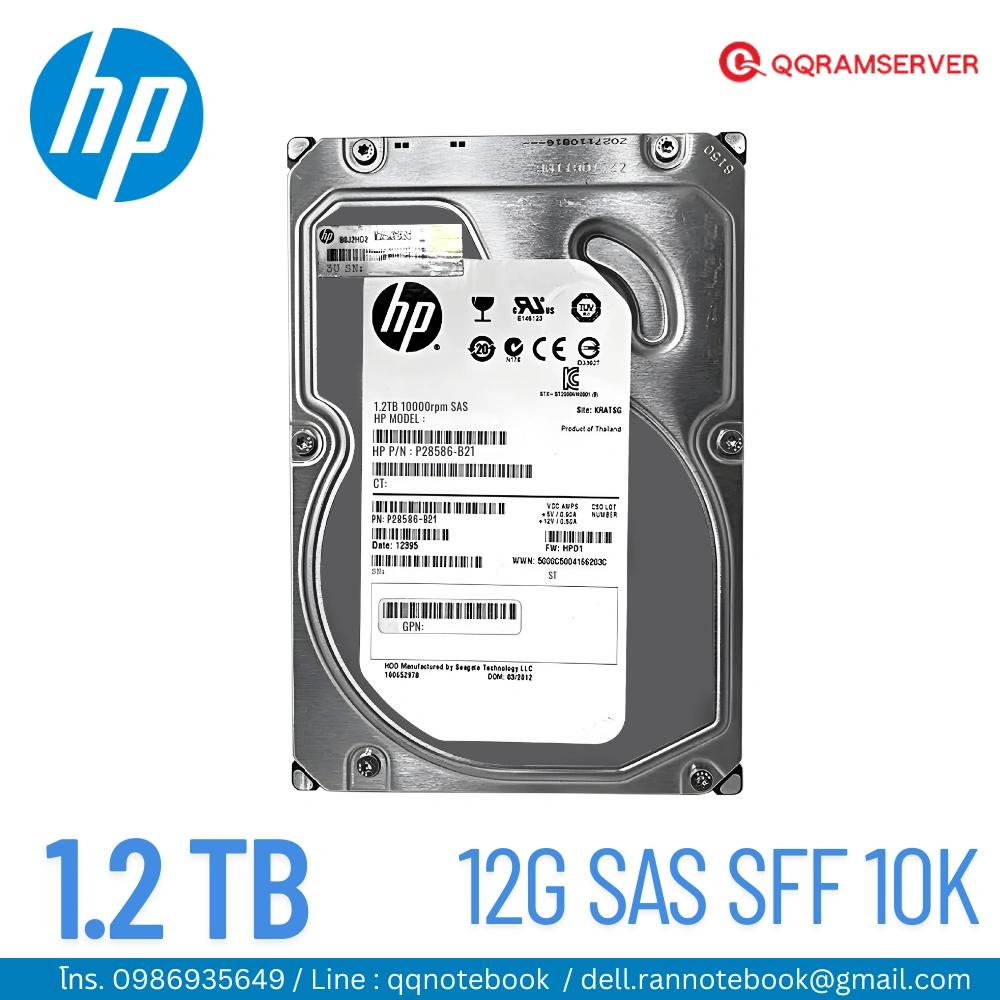 HDD Server HP Proliant DL20 G10+ 1.2TB SAS 10K 12G ฮาร์ดดิสก์ Server
